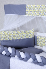 KIT BERÇO AMERICANO 11 PEÇAS CLASSIC MICROFIBRA - LESY AMARELO