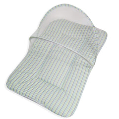 COLCHONETE PORTÁTIL C/ MOSQUETEIRO - LISTRADO VERDE COM AZUL