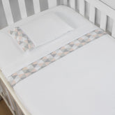 JOGO DE LENÇOL MINI BERÇO 03 PÇS - LOSANGO ROSA