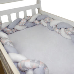 PROTETOR DE BERÇO TRANÇA 4,00 MTS - LOSANGO ROSA