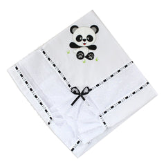 MANTA DE PIQUET C/ LASIE 100% ALGODÃO - PANDA