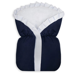 SACO DE BEBÊ - MARINHO BABADO BRANCO