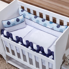 Kit mini berço fofura 100% algodão 09 peças - balone azul