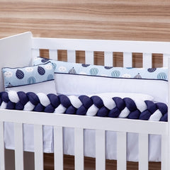 Kit mini berço fofura 100% algodão 09 peças - balone azul