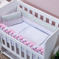 Kit mini berço fofura 100% algodão 08 peças - flores