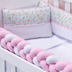 Kit mini berço fofura 100% algodão 08 peças - flores