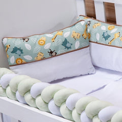 Kit mini berço fofura 100% algodão 09 peças - floresta