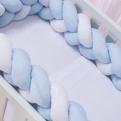 Kit mini berço happy 07 peças - azul e branco