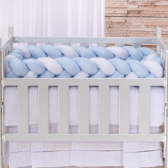 Kit mini berço happy 07 peças - azul e branco