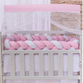 Kit mini berço happy 07 peças - rosa e branco