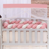 Kit mini berço happy 07 peças - rosê e palha