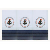 BABETE BORDADA 03 PÇS - NÁUTICO