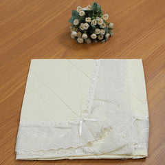 MANTA DE PIQUET C/ LASIE 100% ALGODÃO - NERVURA FLORAL FERRUGEM