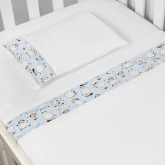 JG. DE LENÇOL AMERIC. 03 PÇS - OVELHA AZUL