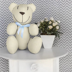 URSINHO COM LAÇO - PIQUET PALHA COM AZUL