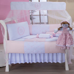 KIT DE BERÇO GLAMOUR 09 PEÇAS - REALEZA ROSA