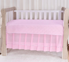 Saia de Berço Americano Ponto Palito 100% Algodão - Rosa