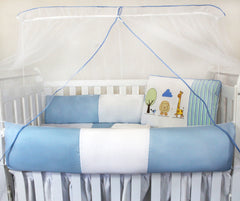 KIT KIDS COM MOSQUITEIRO COMUM 07 PEÇAS - SAFARI AZUL