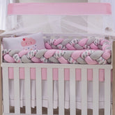 KIT BERÇO SLIM 08 PEÇAS 100% ALGODÃO - NUVEM ROSA