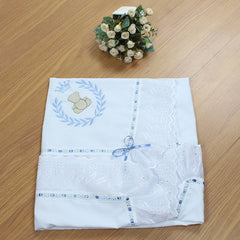 MANTA DE PIQUET C/ LASIE 100% ALGODÃO - THED AZUL