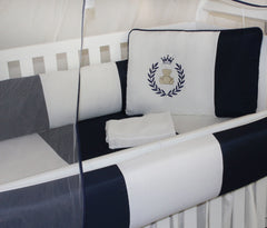 KIT KIDS COM MOSQUITEIRO COMUM 07 PEÇAS - THED AZUL MARINHO