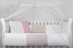 KIT DE BERÇO KID´S - URSINHA CHEVRON ROSA