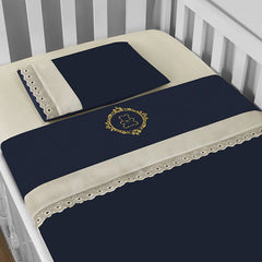 JG. DE LENÇOL AMERIC. 03 PÇS - URSO ARABESCO DOURADO