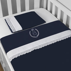 JG. DE LENÇOL AMERIC. 03 PÇS - URSO IMPERIAL MARINHO