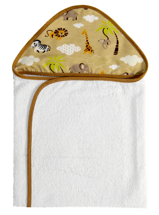 Toalha Com Capuz Bordado - Floresta Caqui