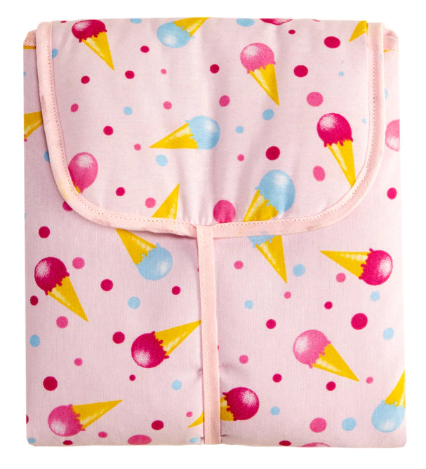 Trocador Portátil C/ Bolsos Internos - Sorvetinho