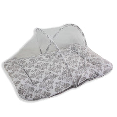 COLCHONETE PORTÁTIL C/ MOSQUETEIRO - PROVENÇAL CINZA COM BRANCO