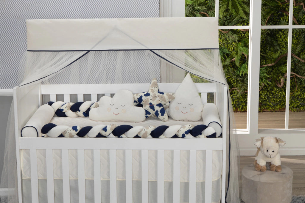 Kit Duo Trança Para Berço - Nuvem Marinho