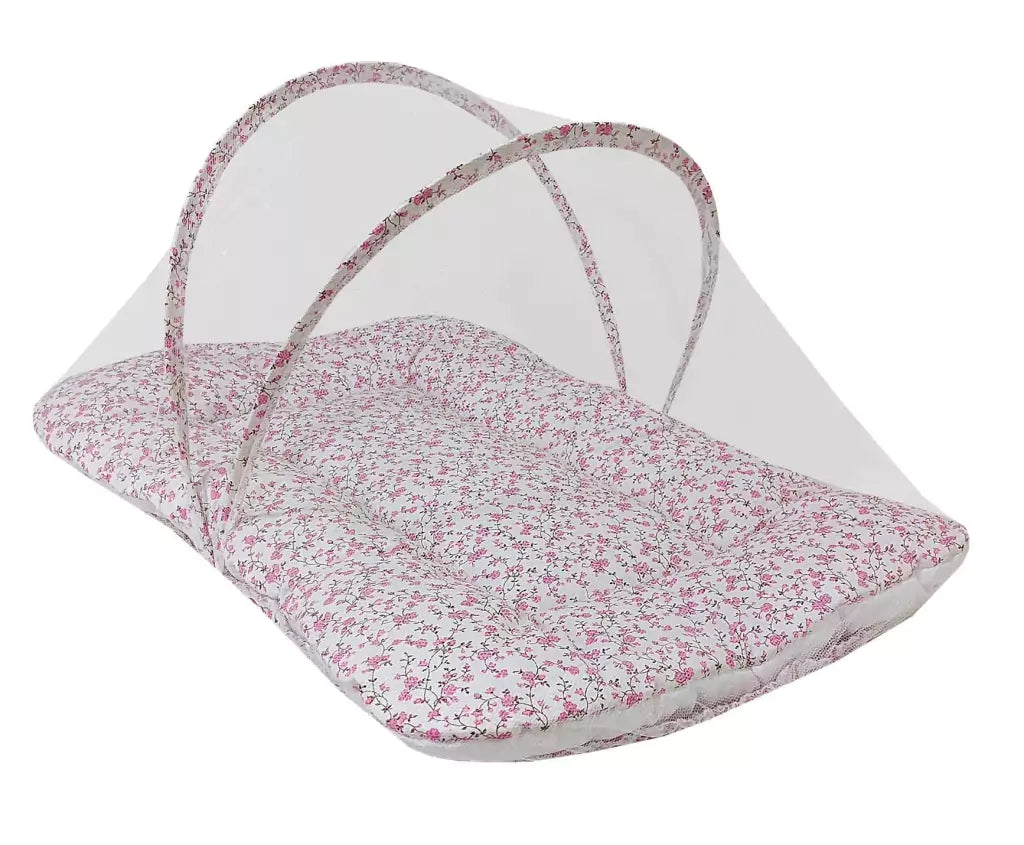 Colchonete Portátil Com Mosquiteiro - Flor De Cerejeira