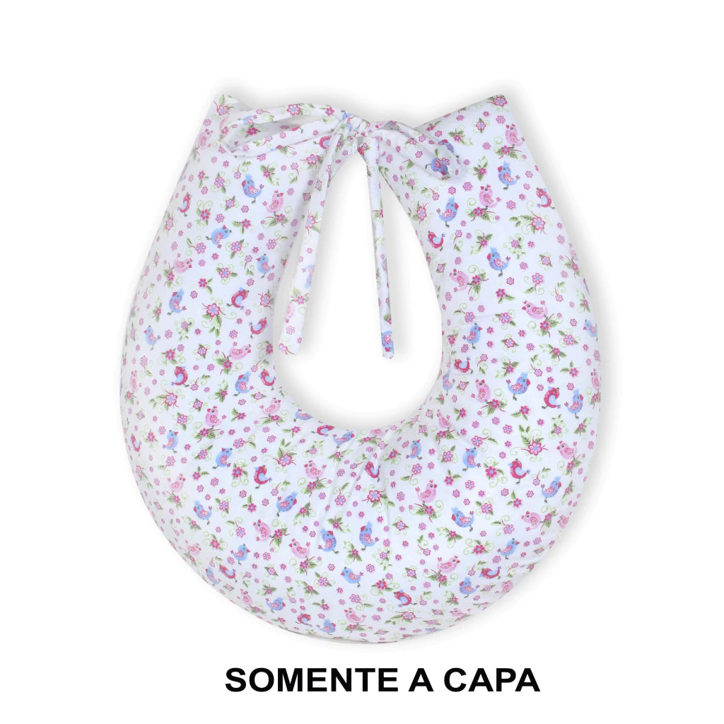 Capa De Almofada Amamentação Mt - Passarinho Rosa