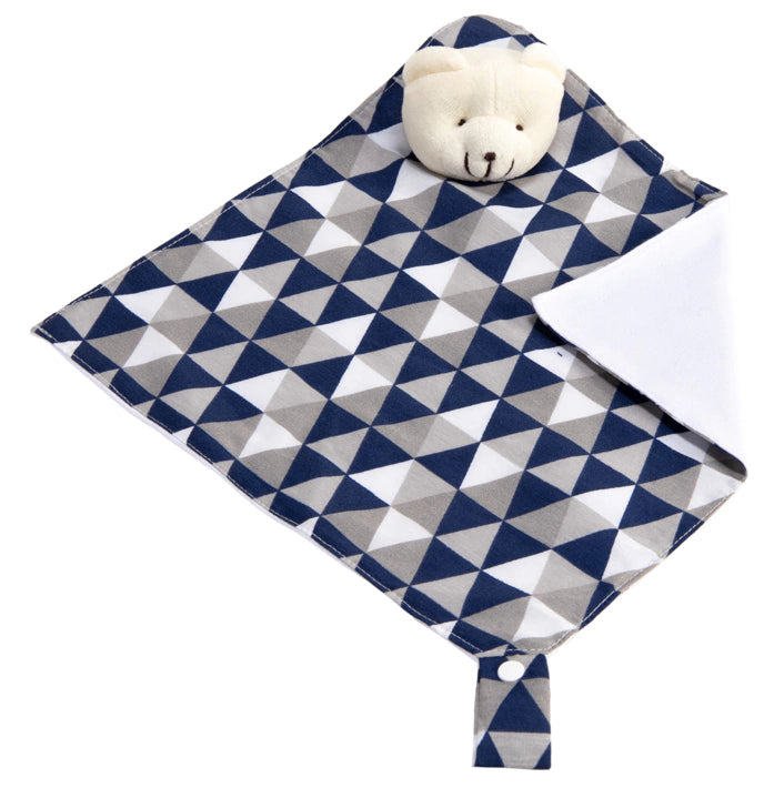 Naninha C/ Porta Chupeta - Urso Losango Marinho