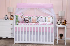 Kit Berço Sublimados Almofadinha Safari Rosa - 12 Peças