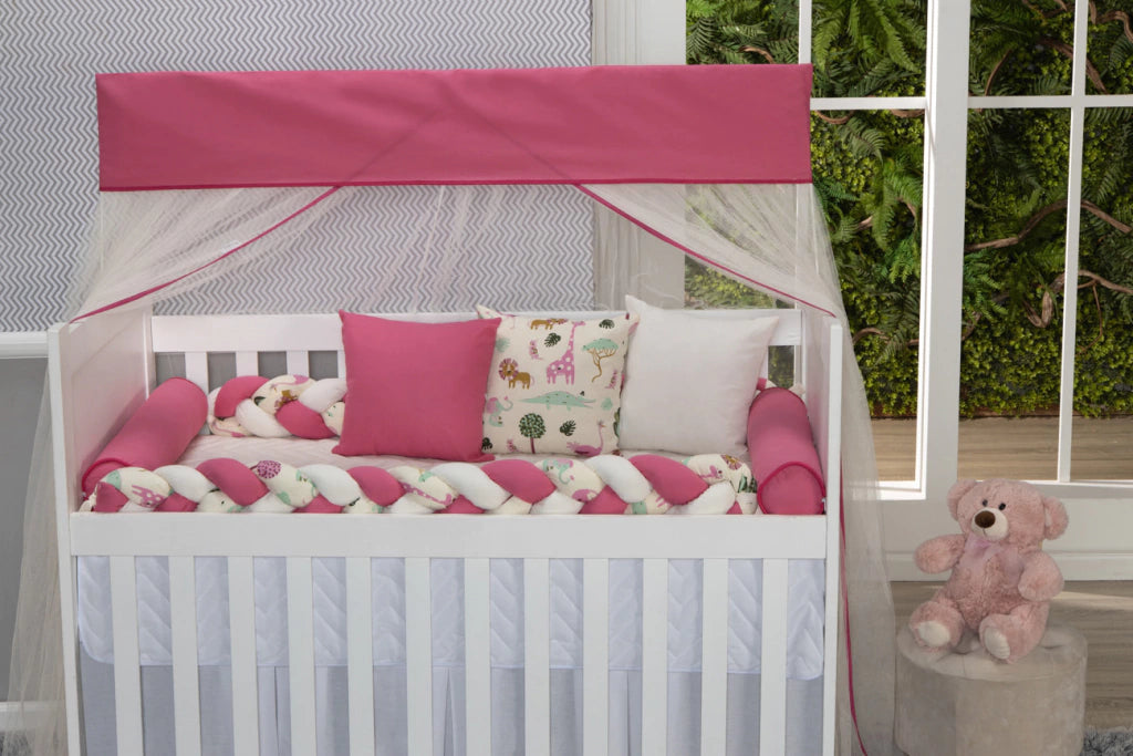 Kit Duo Trança Para Berço - Girafa Pink