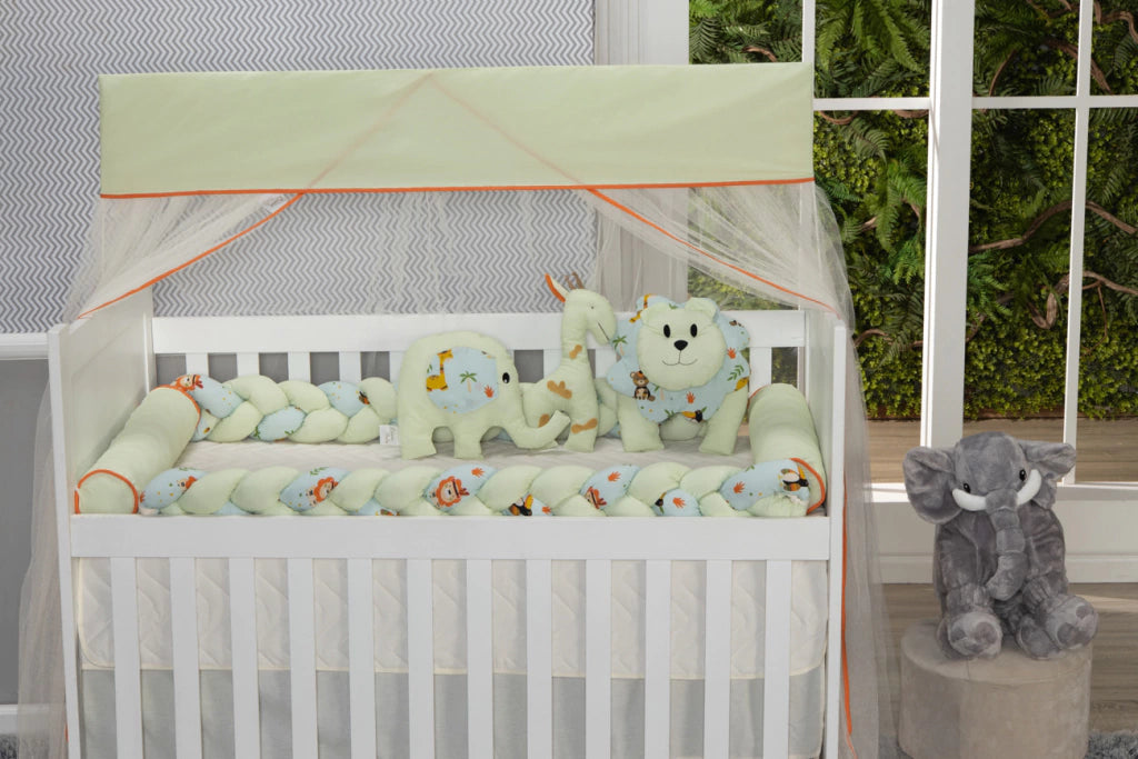 Kit Duo Trança Para Berço - Safari Laranja