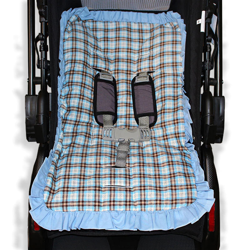 Capa De Carrinho Mt - Xadrez Com Marrom Médio