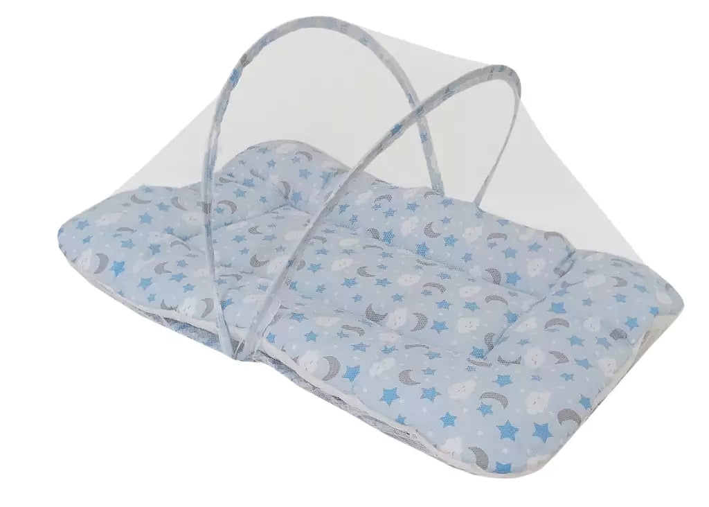 Colchonete Portátil Com Mosquiteiro - Soninho Azul