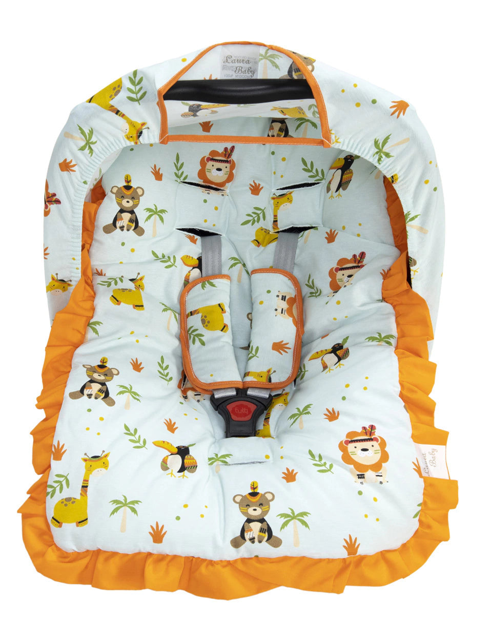 Kit Para Bebê Conforto - Safari Laranja