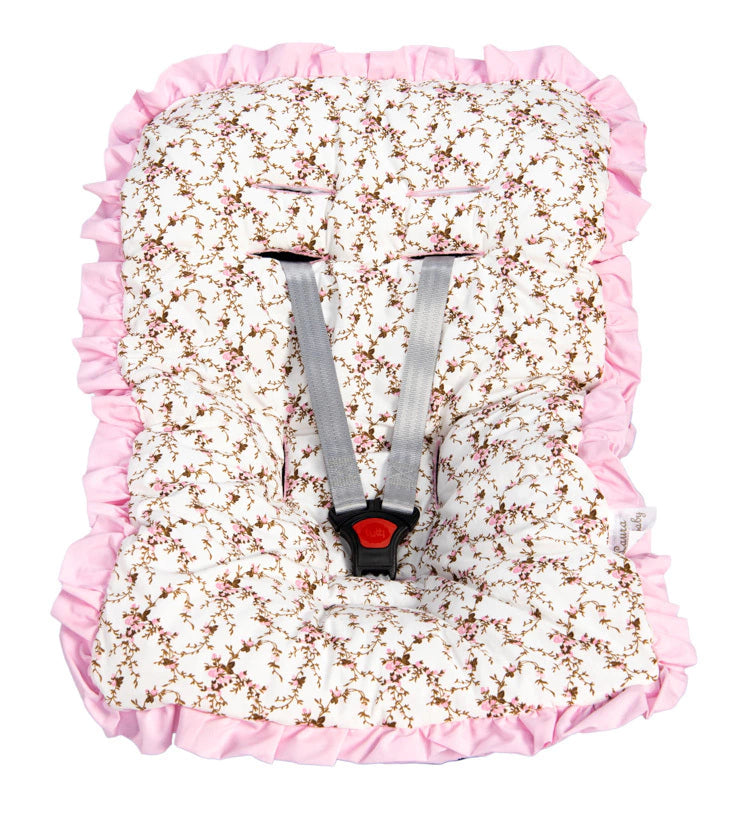 Capa De Bebê Conforto Mt - Floral Rosa