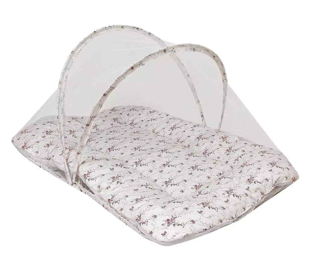 Colchonete Portátil Com Mosquiteiro - Floral Ferrugem