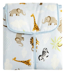 Trocador Portátil C/ Bolsos Internos - Floresta Azul