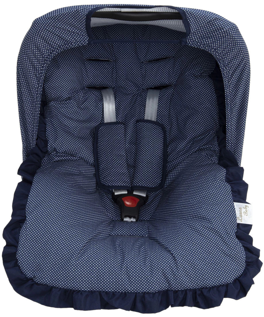 Kit Para Bebê Conforto - Poá Marinho