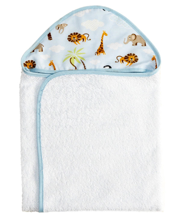 Toalha Com Capuz Bordado - Floresta Azul