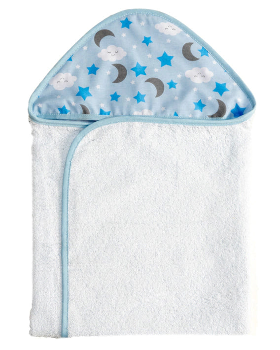 Toalha Com Capuz Bordado - Soninho Azul