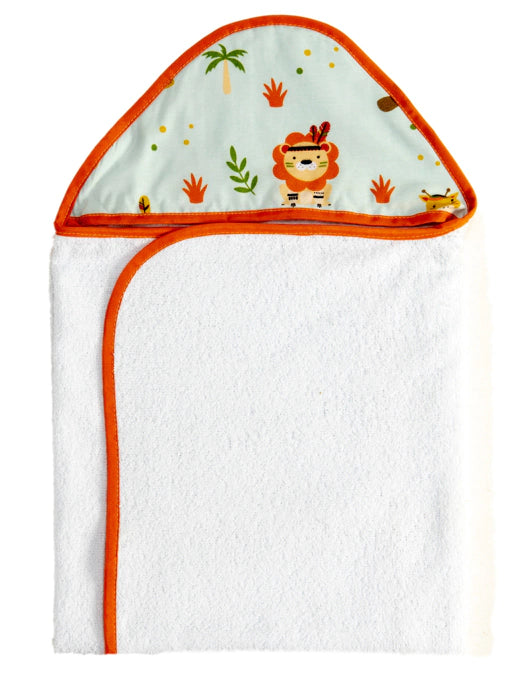 Toalha Com Capuz Bordado - Leãozinho