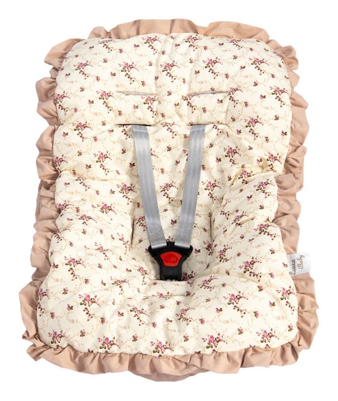 Capa De Bebê Conforto Mt - Floral Ferrugem