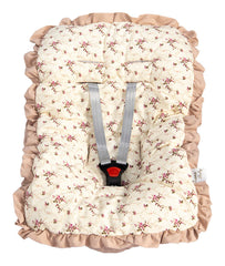 Capa De Bebê Conforto Mt - Floral Ferrugem